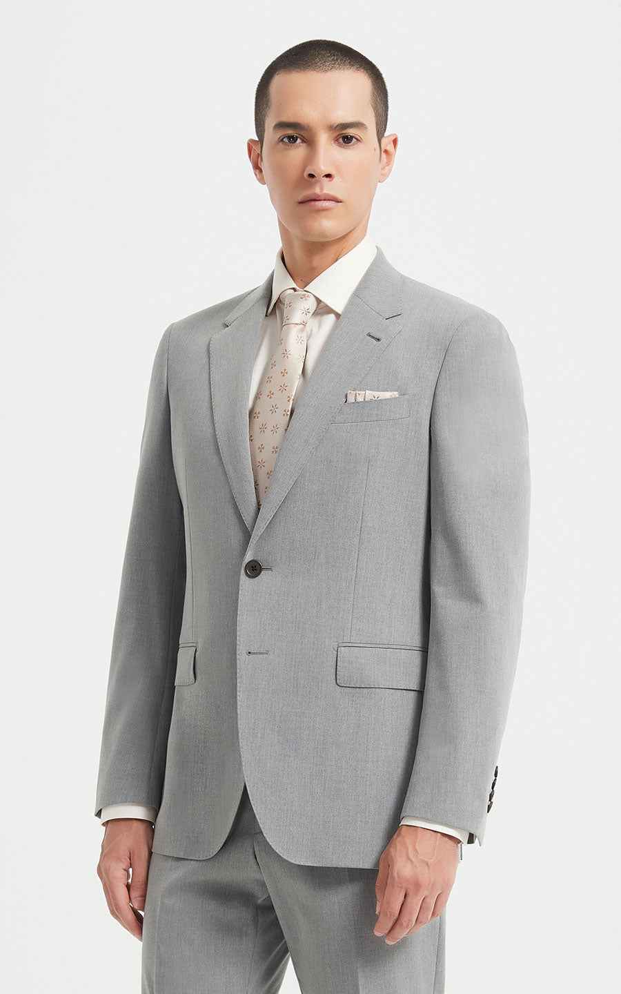 Men's Grey Suit Classic Two-Piece Set