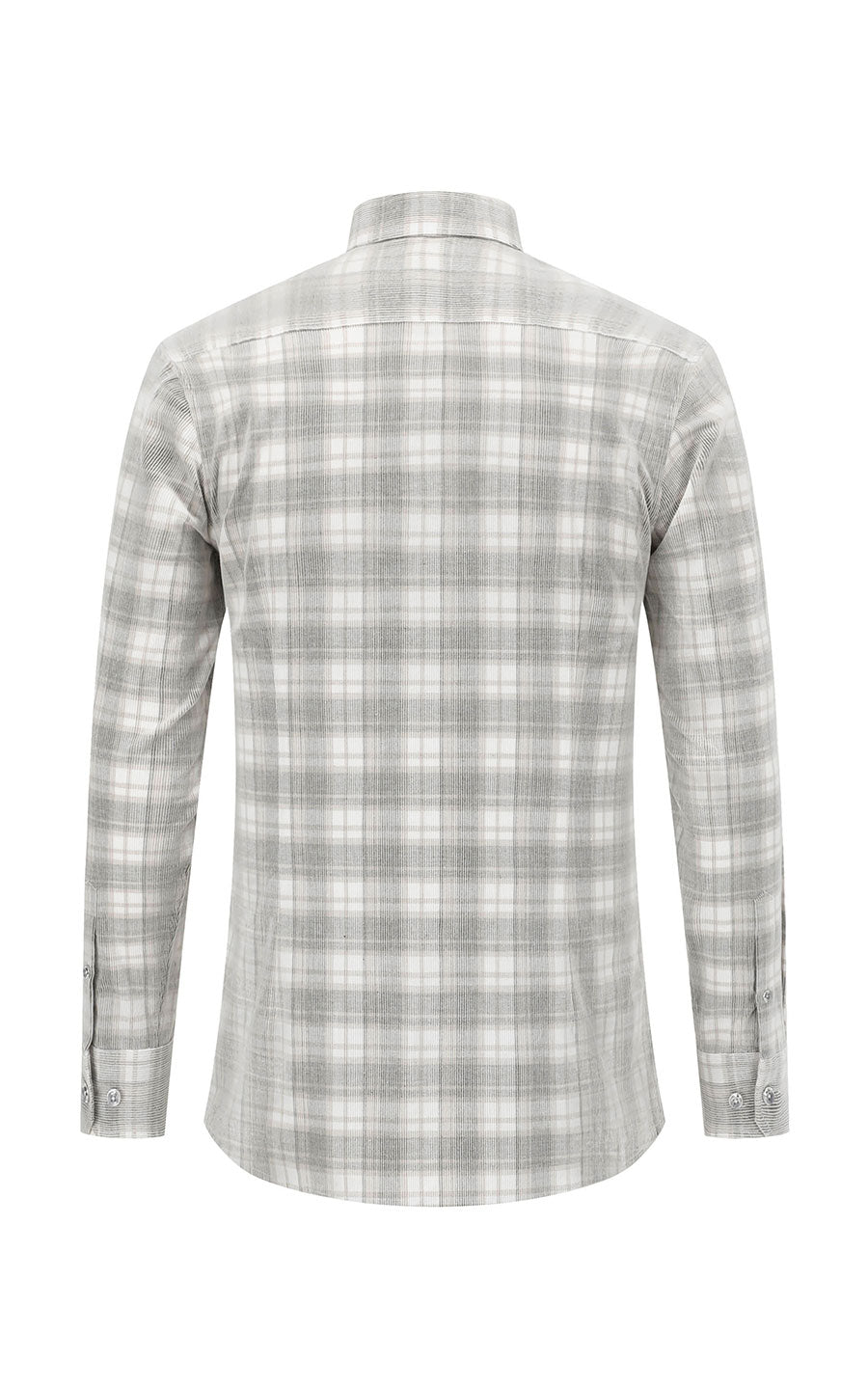 Cotton flannel shirt side view - light grey business