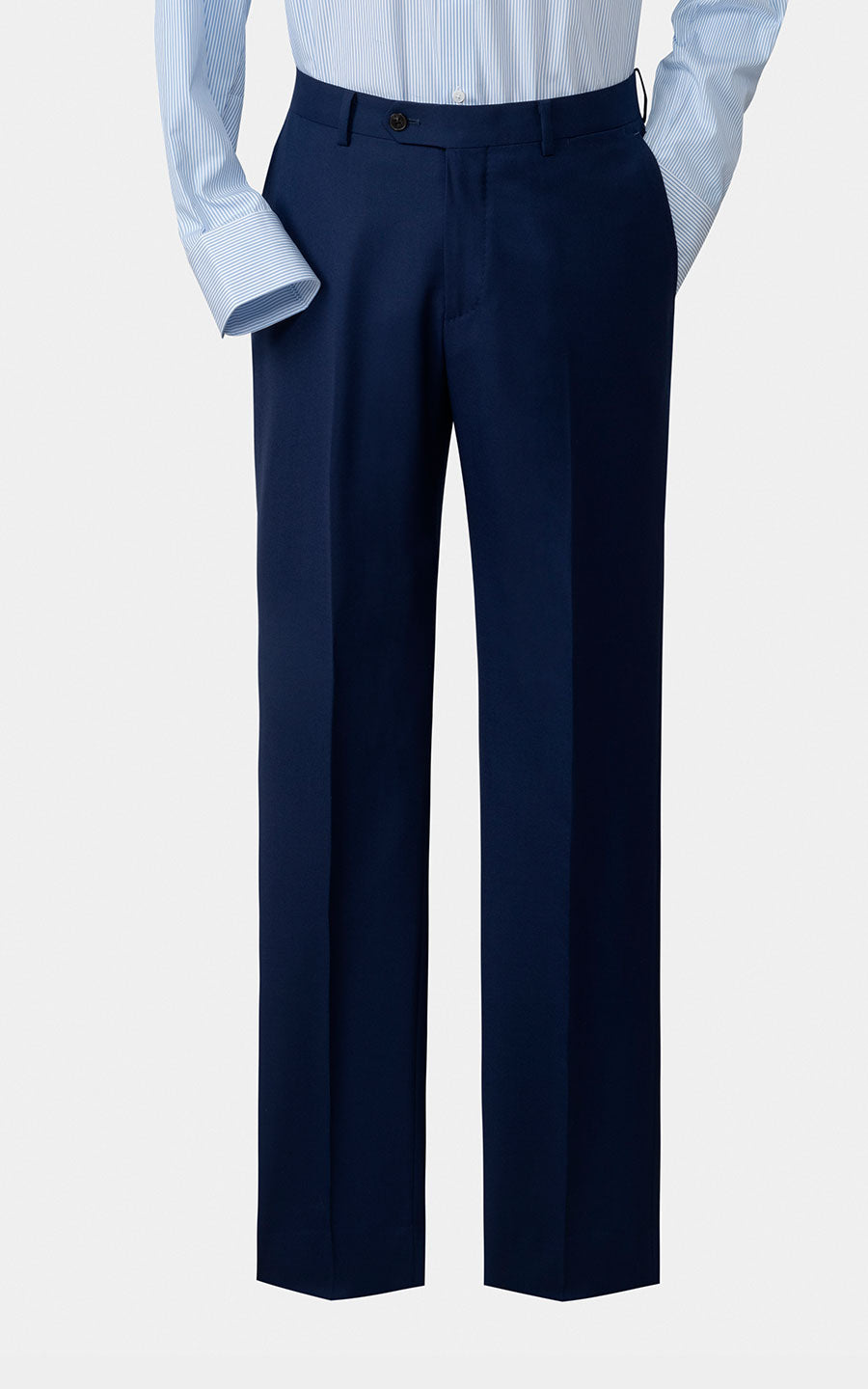 Men's navy blue twill suit custom made to measure fit