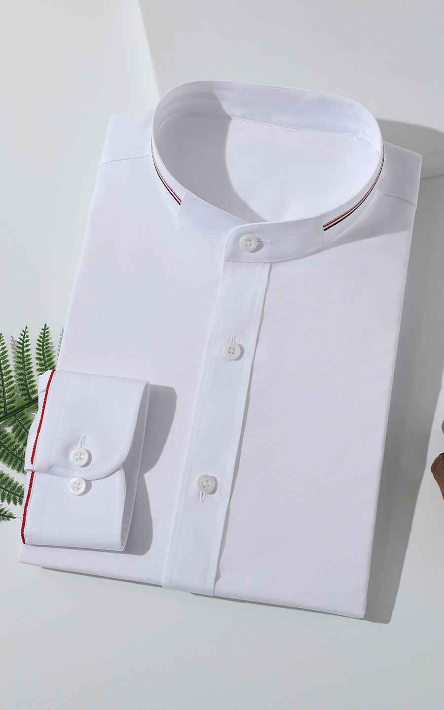 WIAI Men's Custom Embroidered White Dress Shirt