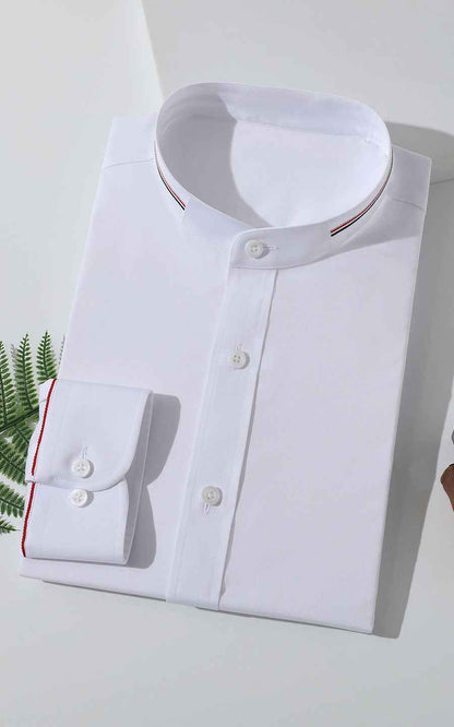 WIAI Men's Custom Embroidered White Dress Shirt