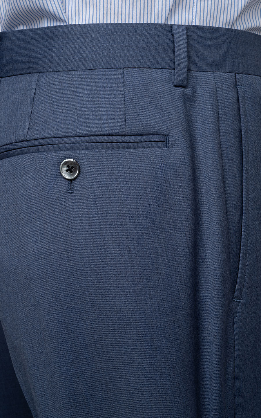 Light Blue Wool Suit Pants Detail - Premium Twill Fabric