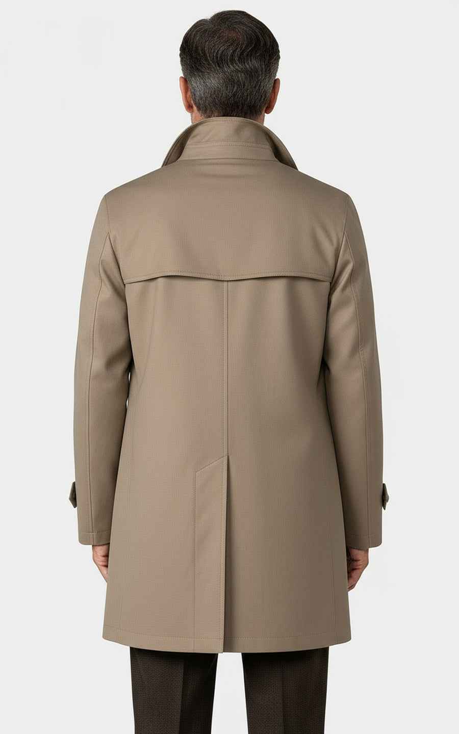Classic Taupe Trench Coat Premium Tailored Outerwear