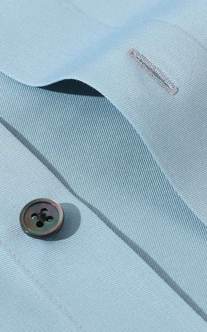 Men's Cyan Twill Long Sleeve Custom Shirt