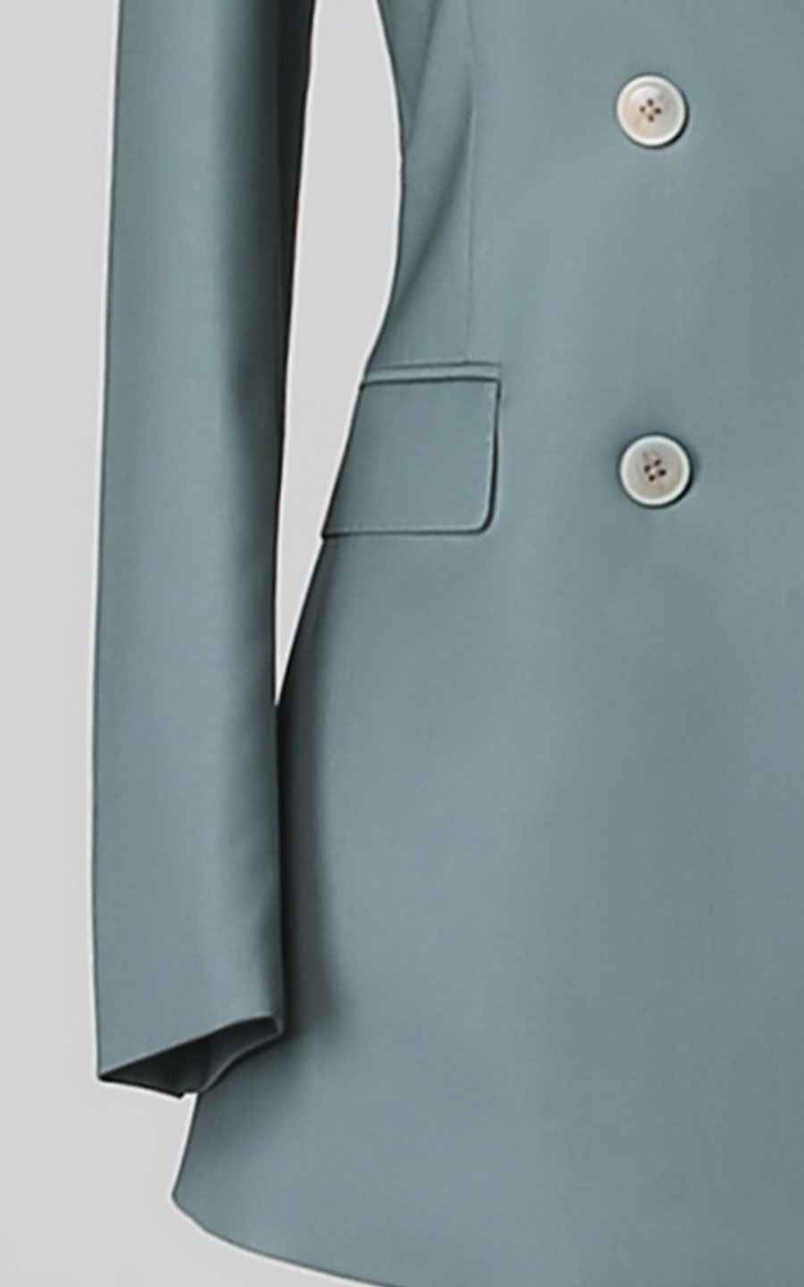 Sage Green Double-Breasted Blazer - Professional Style
