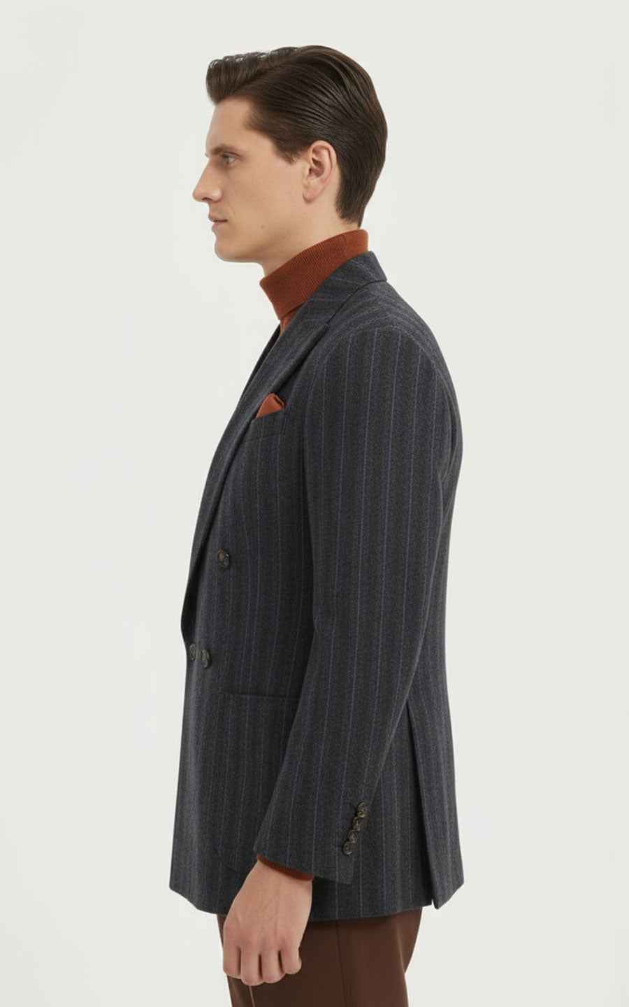 Men's Navy Pinstripe Casual Suit Blazer