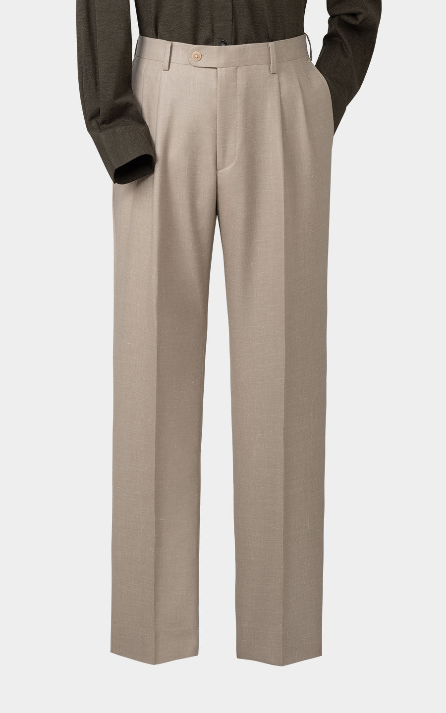 Men's khaki twill bespoke suits custom tailored online