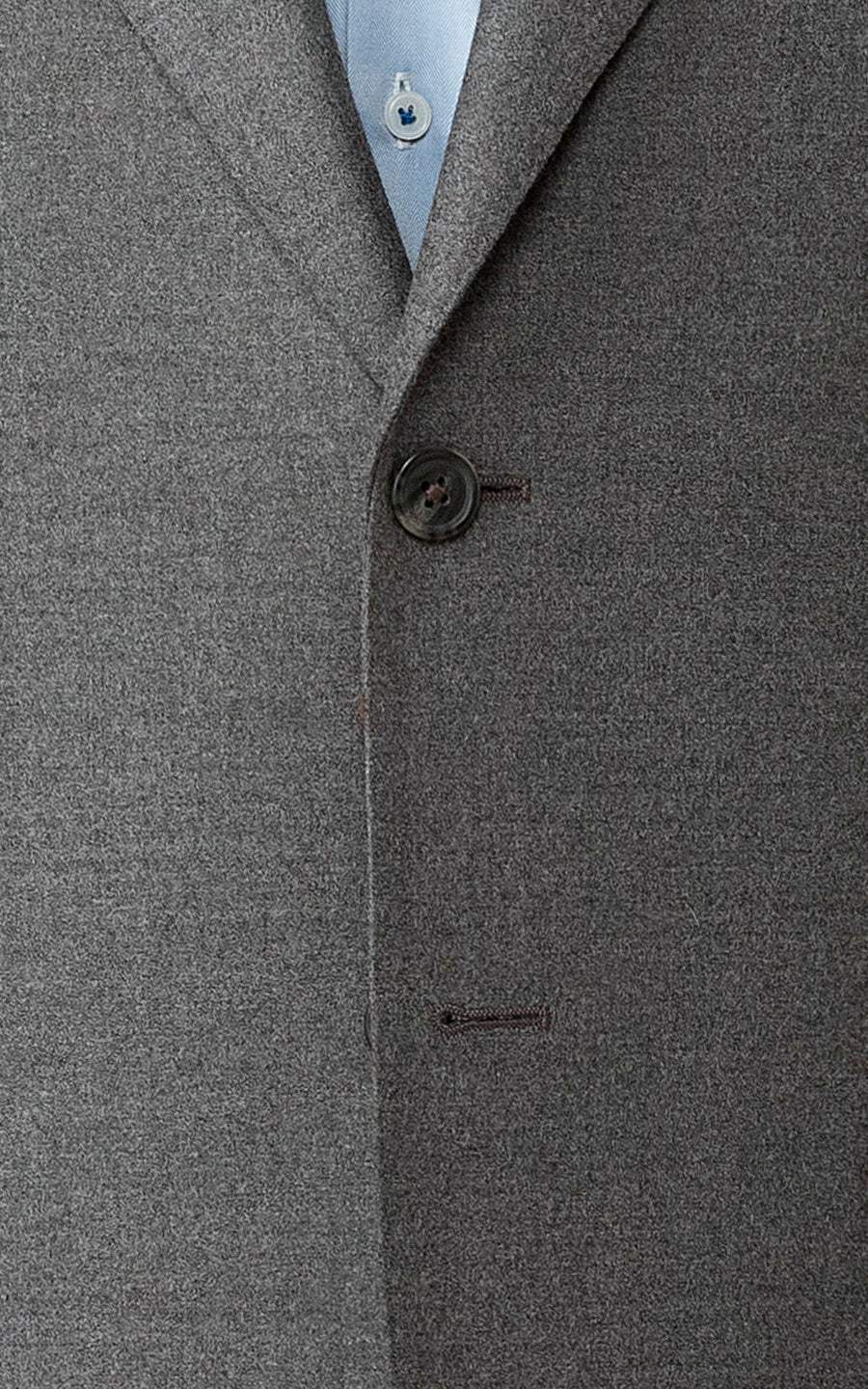 Silk flannel fabric detail medium grey stretch suit