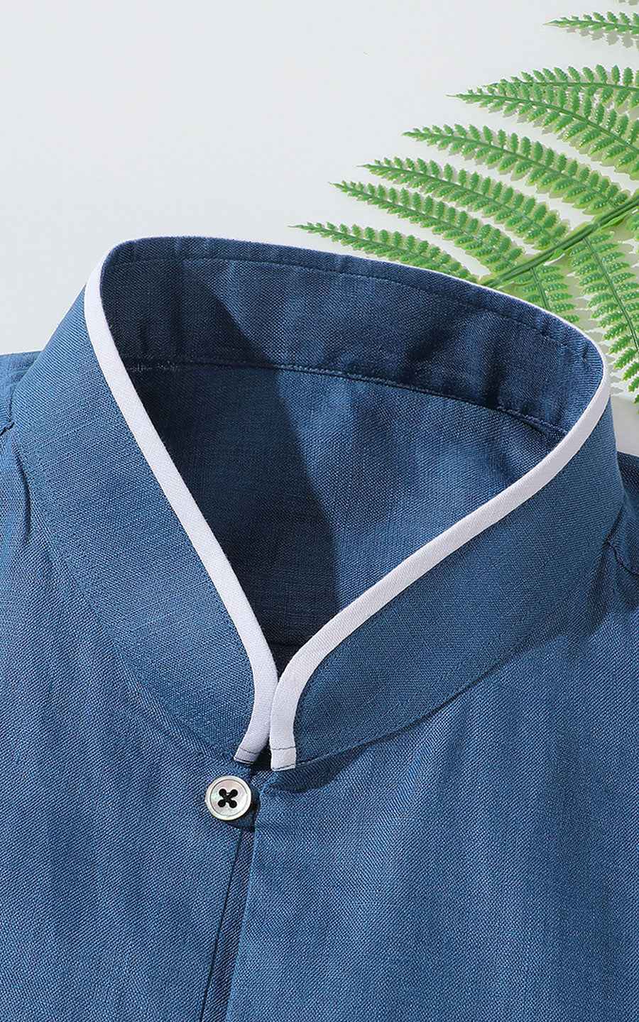 Men's Shirts Linen Casual Shirt - Ukiyo-e Textured Design