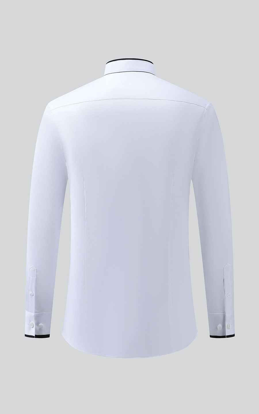 WIAI Custom Black Edge White Dress Shirt - Men's