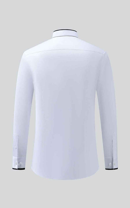 WIAI Custom Black Edge White Dress Shirt - Men's