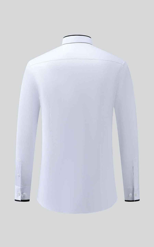 WIAI Custom Black Edge White Dress Shirt - Men's