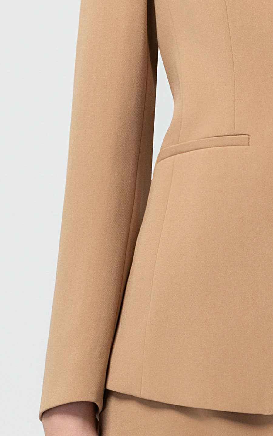 Professional Camel Business Suit Set - Blazer & Skirt
