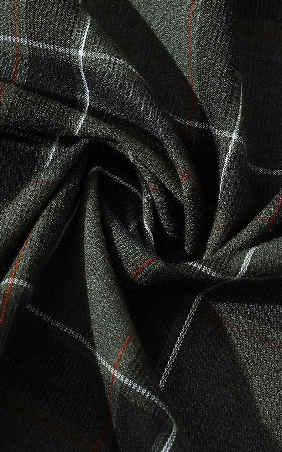 Custom flannel shirt close-up - Morandi gray fabric