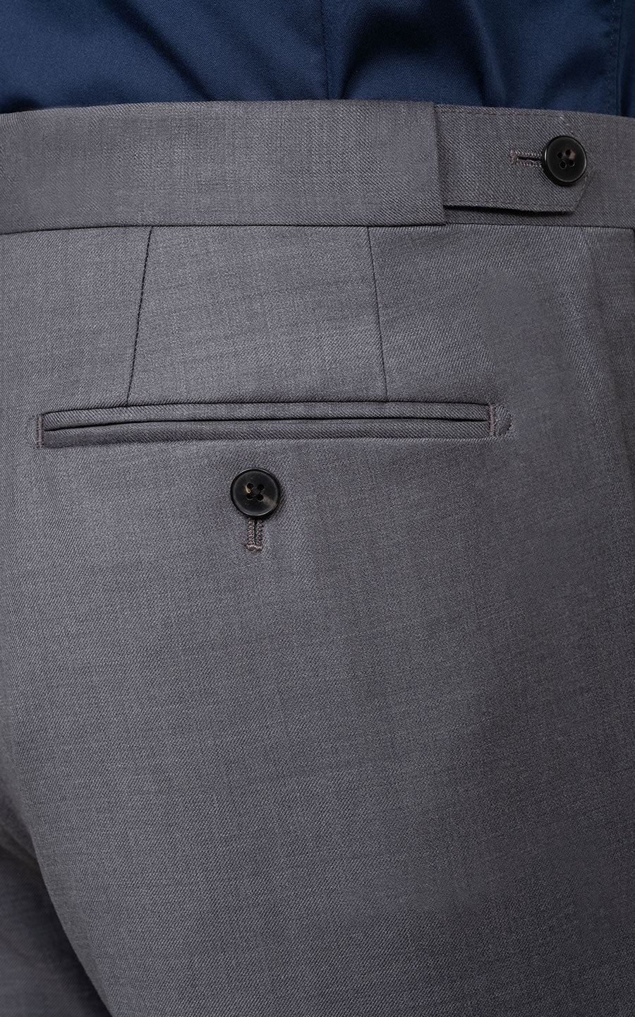 Custom Medium Grey Pants Detail - Premium Wool Fabric