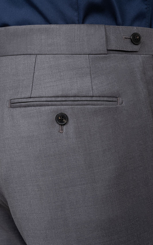 Custom Medium Grey Pants Detail - Premium Wool Fabric