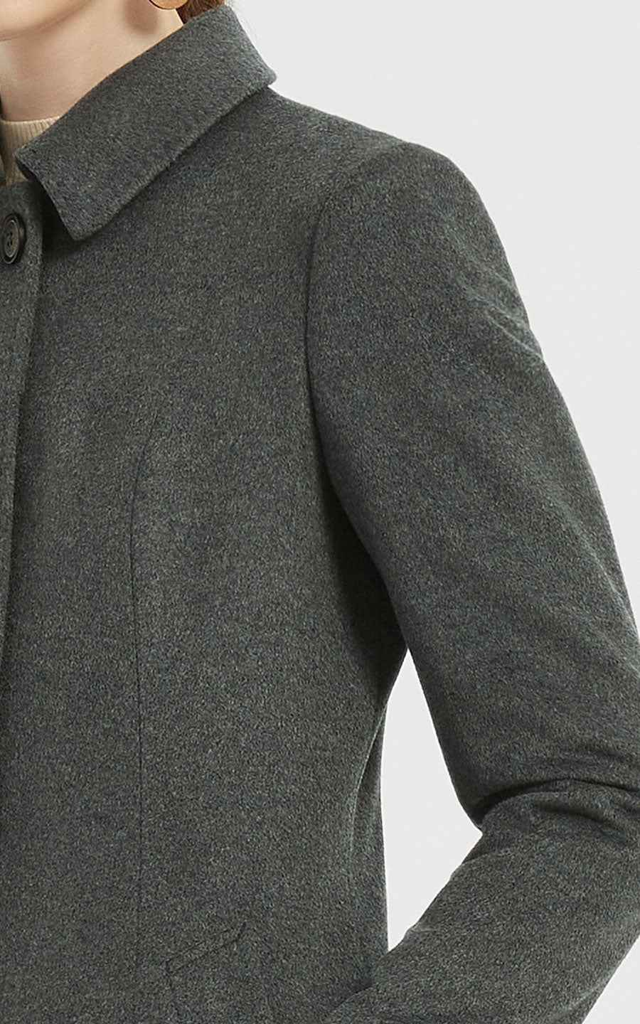 Charcoal Gray Women's Coat Textured Button-Front Style