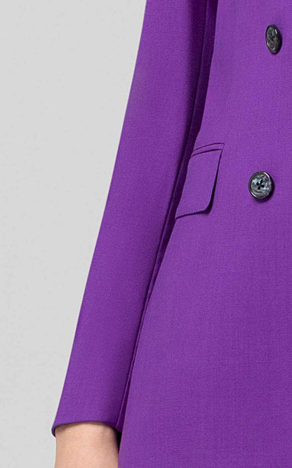 Women's Purple Double-Breasted Business Suit Set