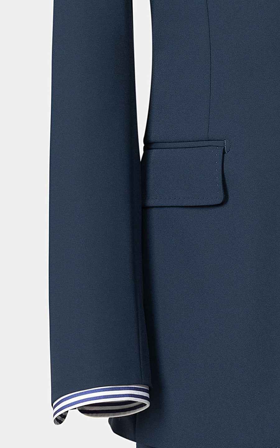 Men's Navy Wool Custom Suits - Tailored Business Formal