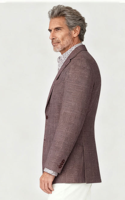 WIAI Brown Plaid Wool Blazer - Custom Men's Suit Jacket