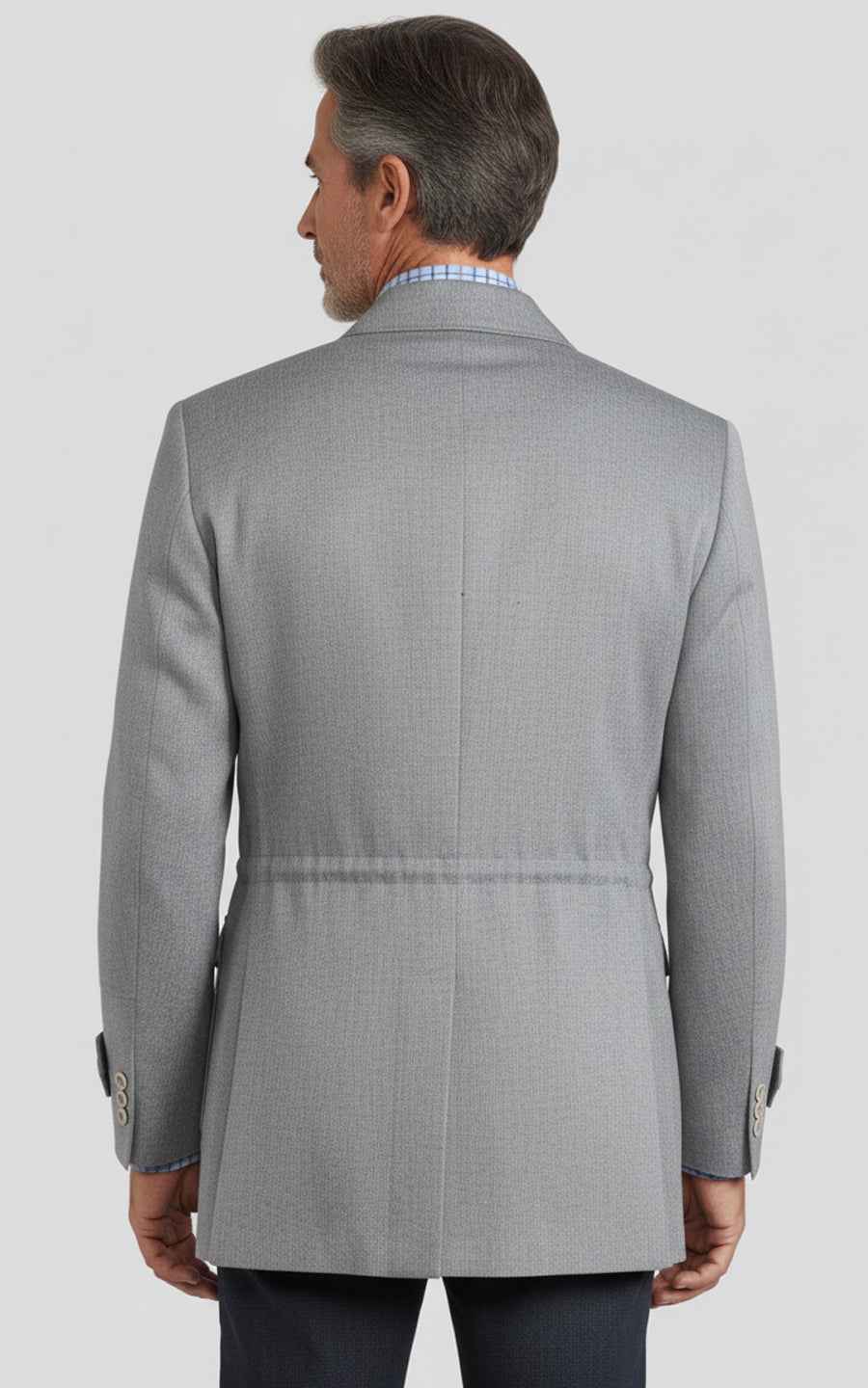 Men's Gray Four-Pocket Custom Trench Coat Hunting Casual Coat