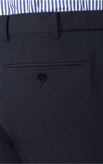 Navy Blue Custom Suit Pants Detail - Premium Fabric