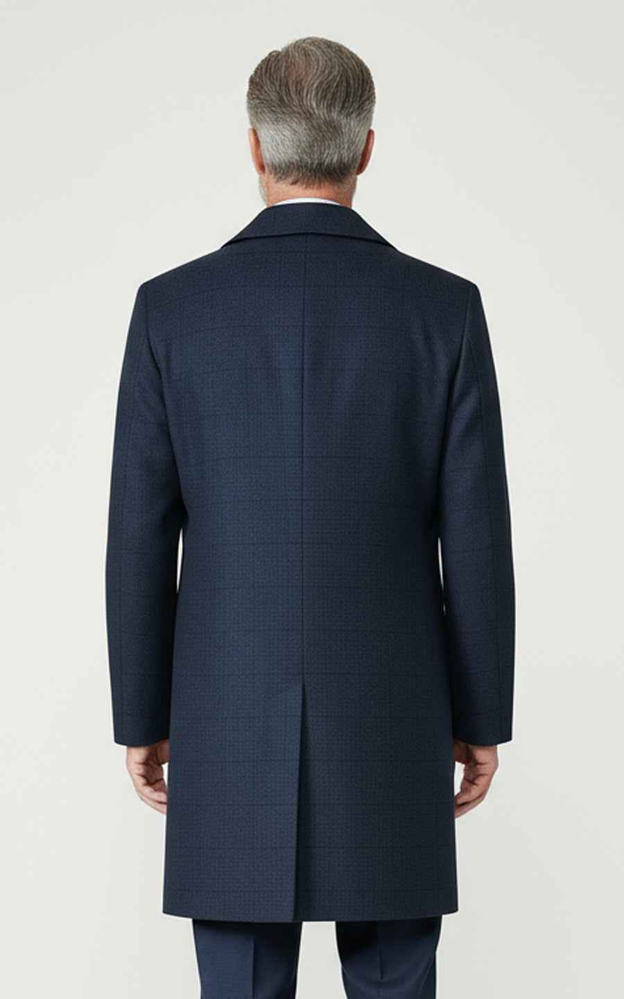 Navy Business Tailored Wool Overcoat Mens Winter Coat