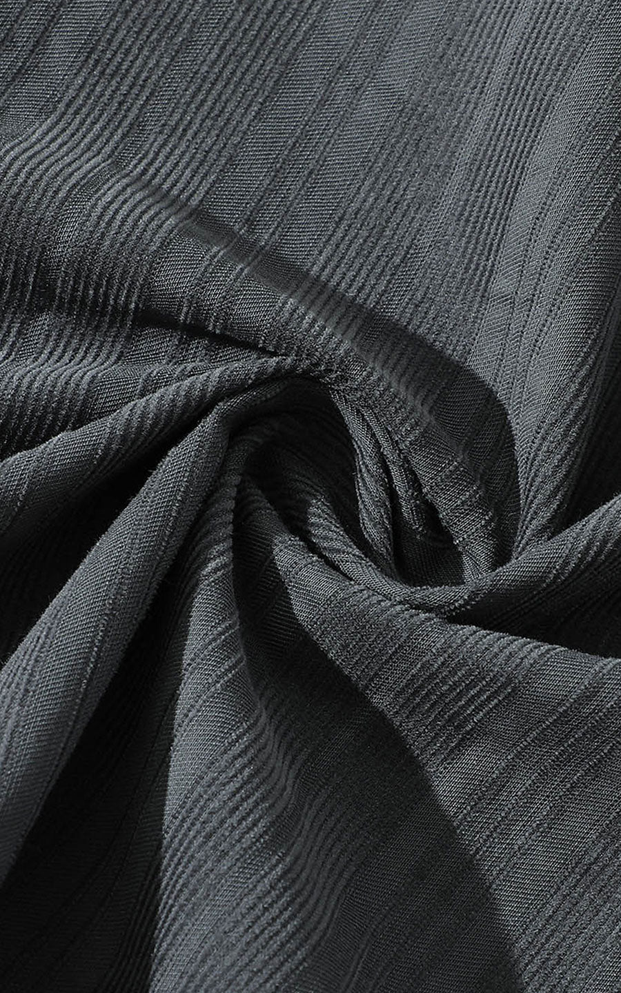 Custom tailored shirt detail - dark gray flannel
