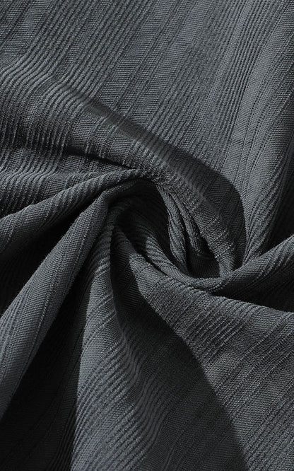 Custom tailored shirt detail - dark gray flannel