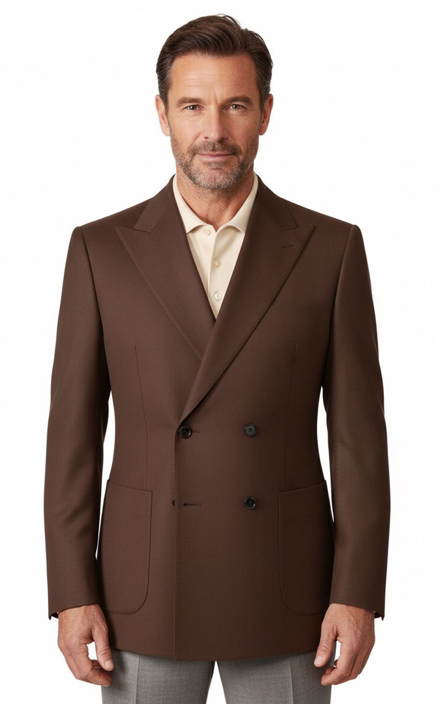 Mens Custom Tailored Dark Brown Wool Blazer