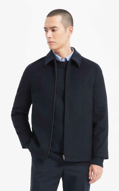 Men's Zip Jacket Navy Blue Classic Style