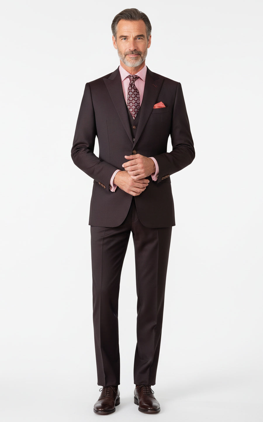 Men Custom Suit Burgundy Formal Tailored Wedding Wear