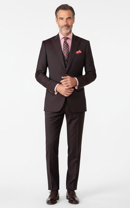 Men Custom Suit Burgundy Formal Tailored Wedding Wear