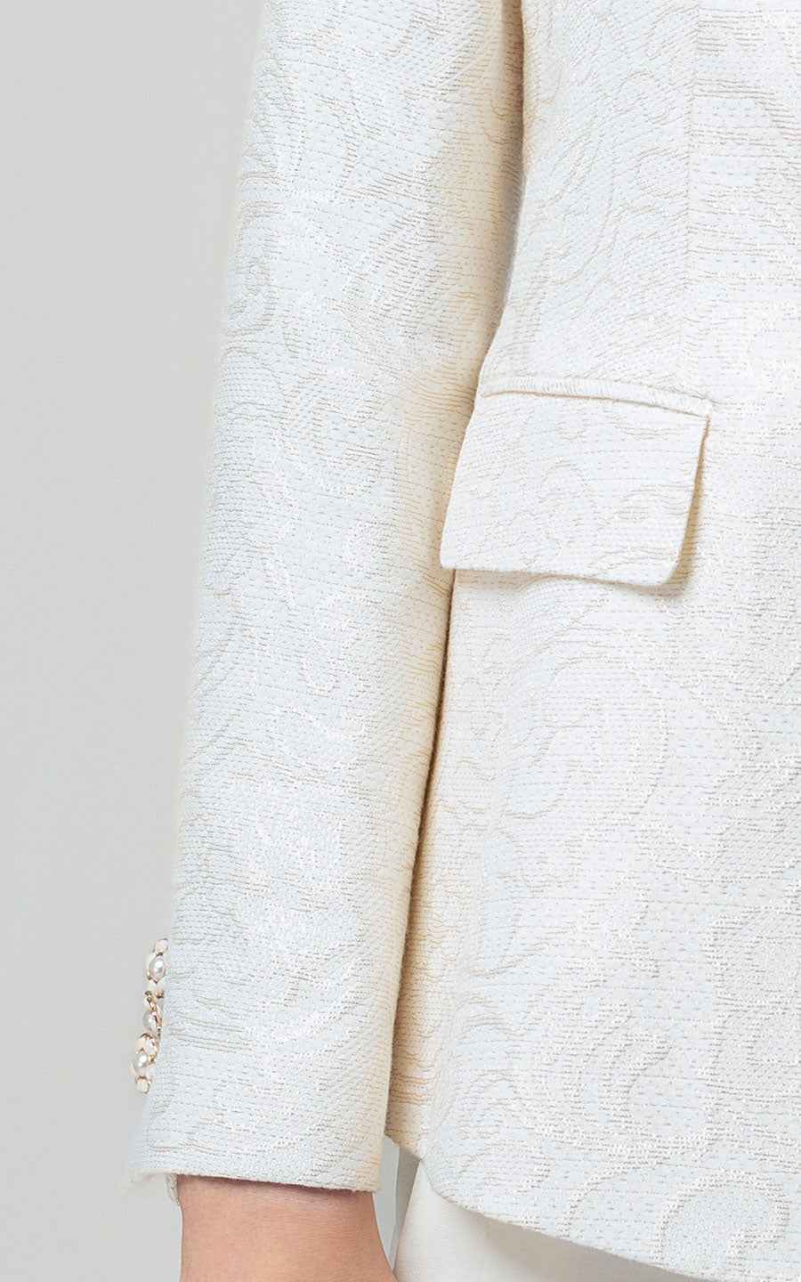 Women's White Elegant Business Suit Set - Blazer & Pants