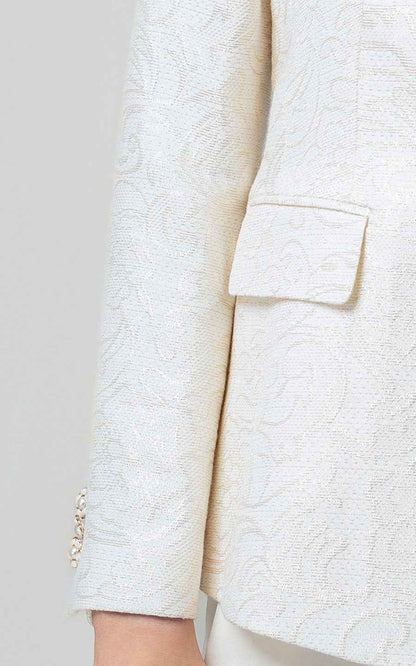 Women's White Elegant Business Suit Set - Blazer & Pants