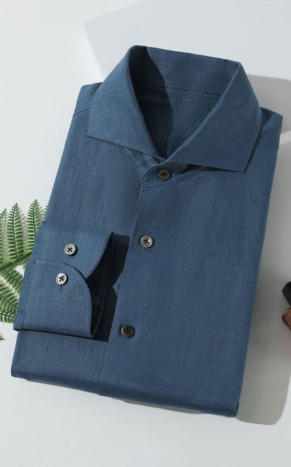 Classic Fit Navy Dress Shirt - Men's Business Wear