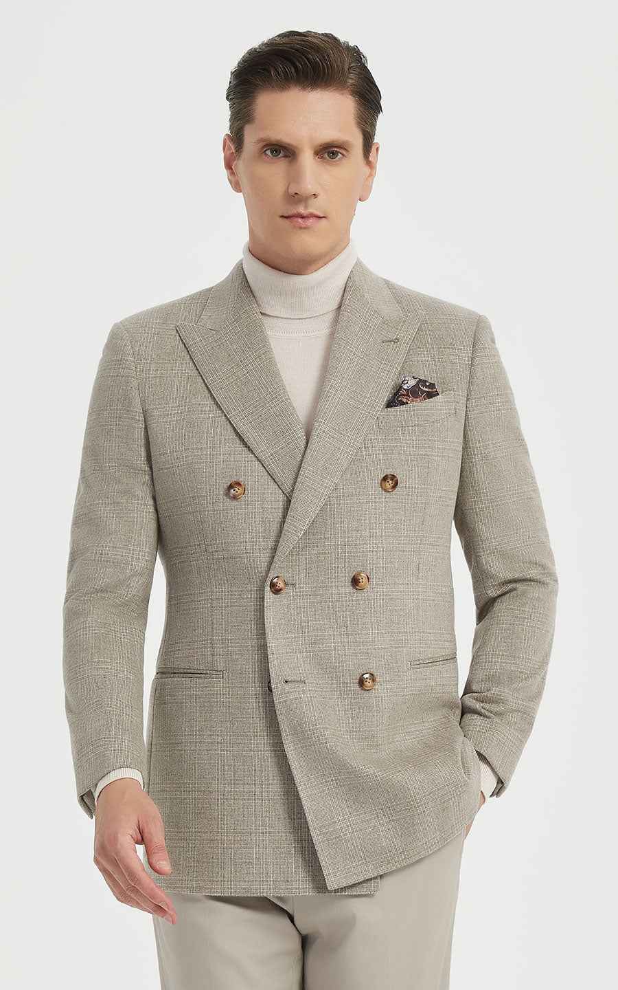 Custom Suits: Double-Breasted Plaid Blazer