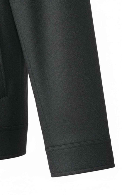 Charcoal Grey Tailored Zip Jacket for Men Business Casual