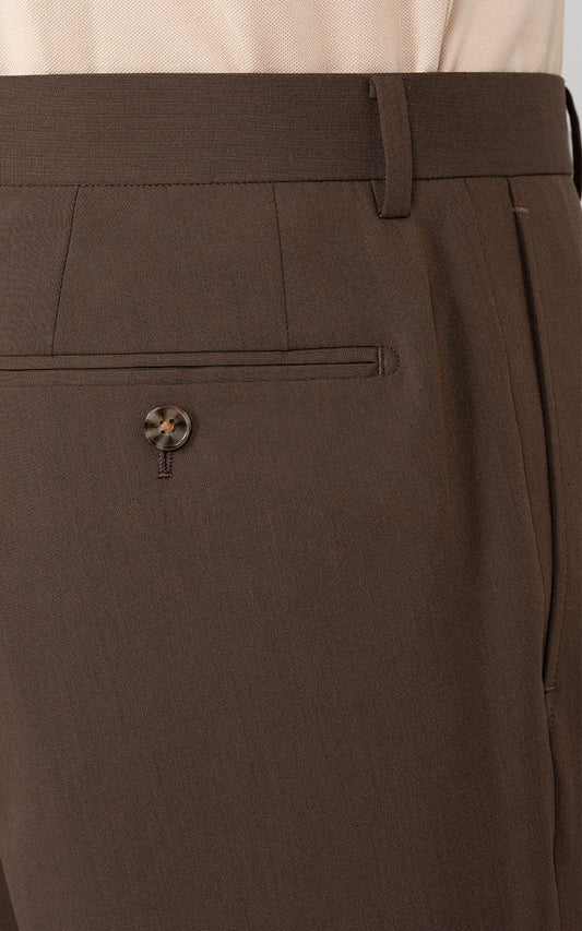 Custom Brown Anti-Wrinkle Pants Detail - Premium Fabric