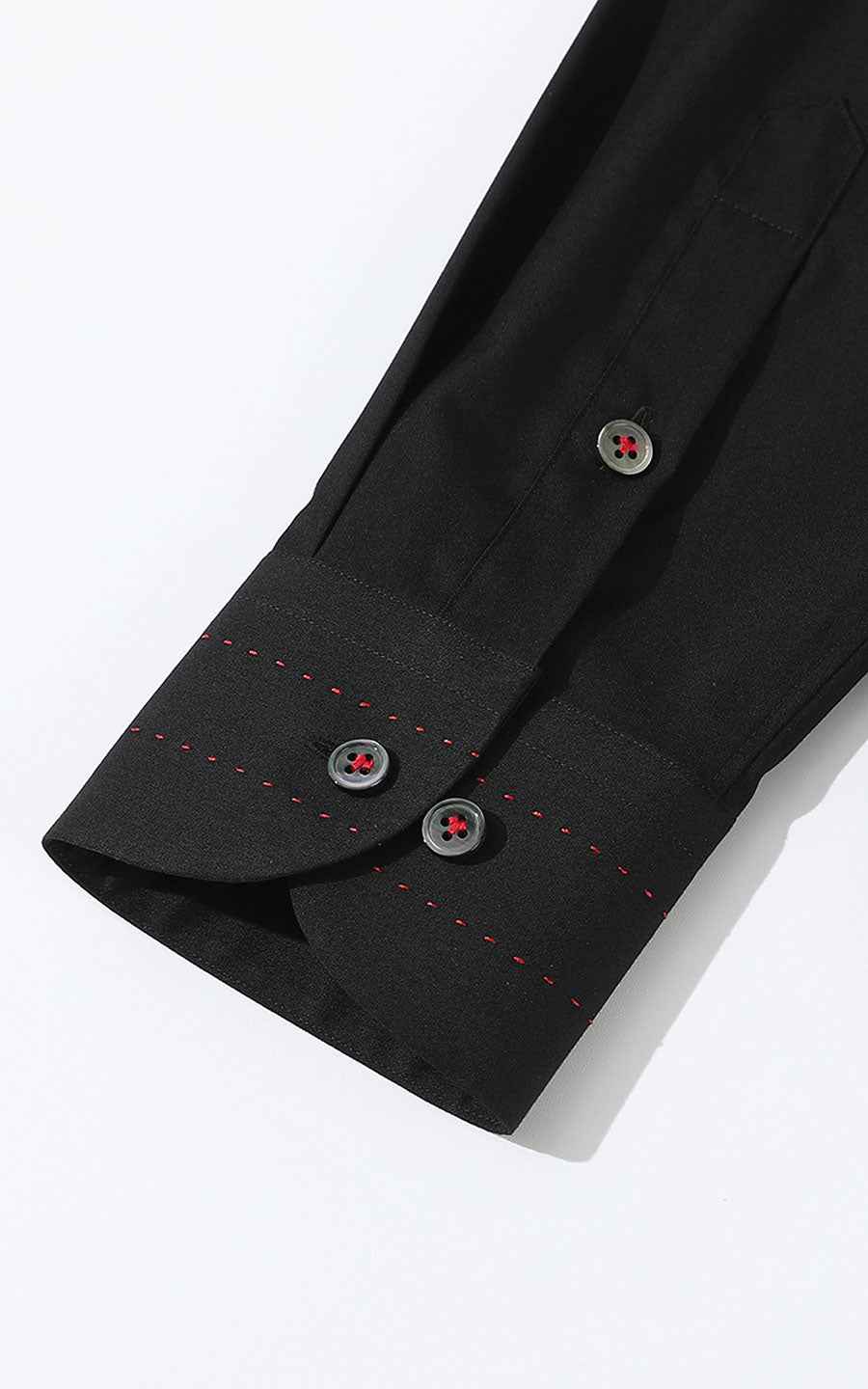 Custom Black Satin Dress Shirt - Tailored Fit Men's Formal