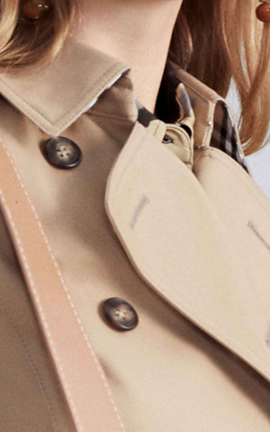 Classic Double-Breasted Trench Coat - Beige