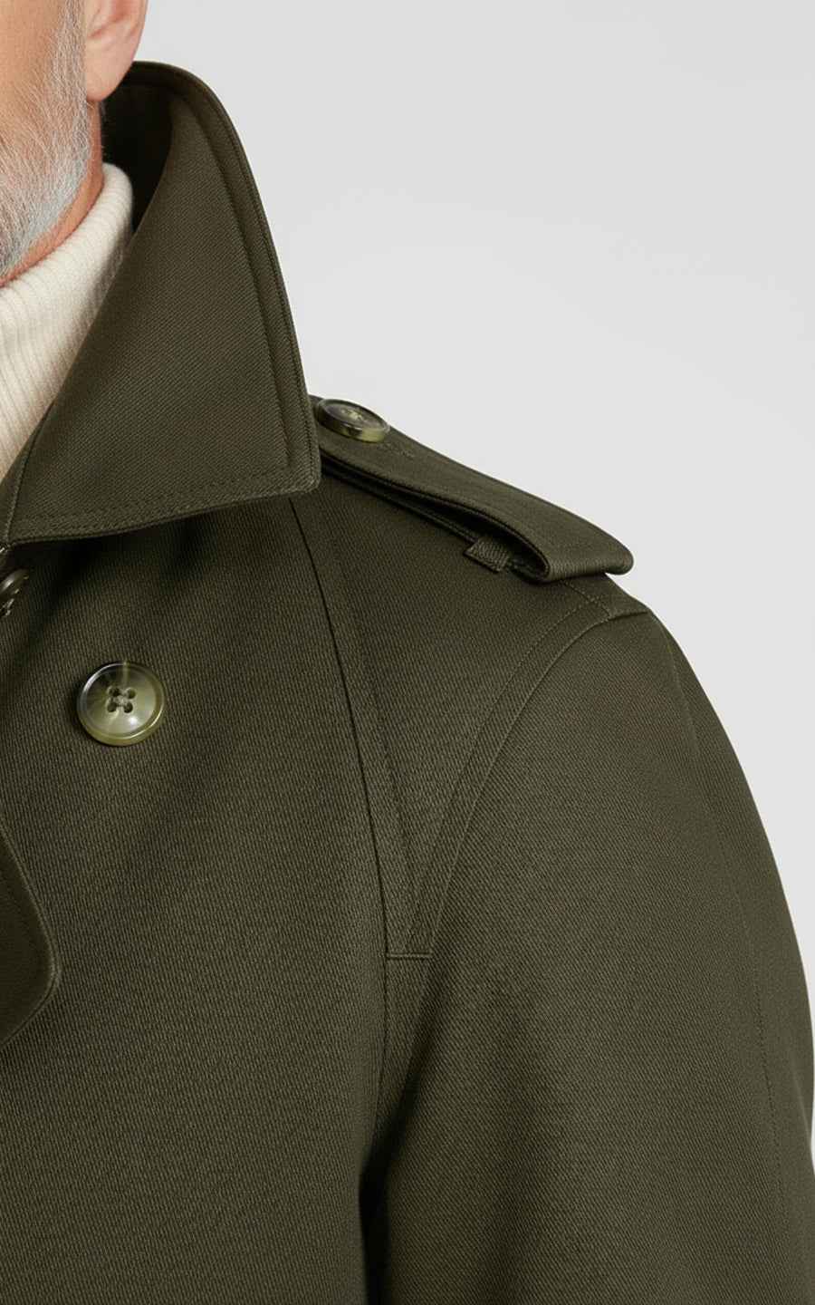 Made men's premium dark green double-breasted Custom trench coat