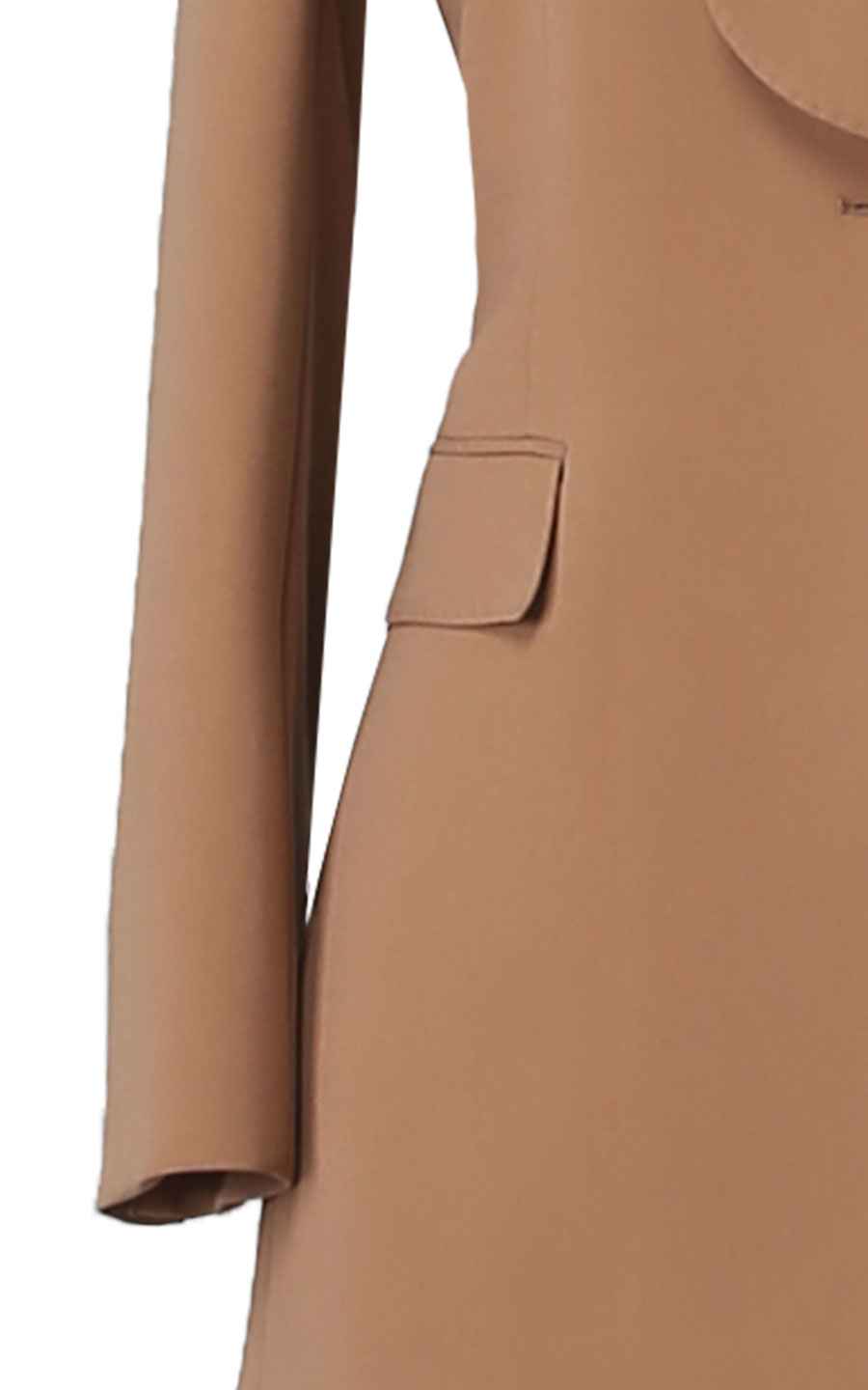 Women's Camel Shawl Collar Blazer - Professional Business Coat