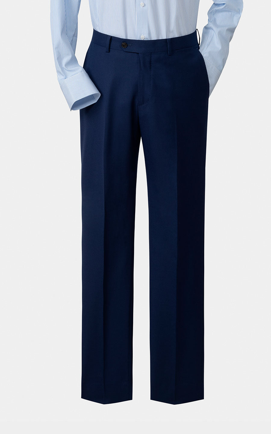 Dark blue twill custom suit tailored to perfection