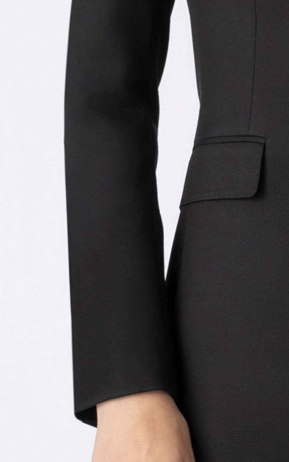 Women's Black Double-Breasted Business Suit Set