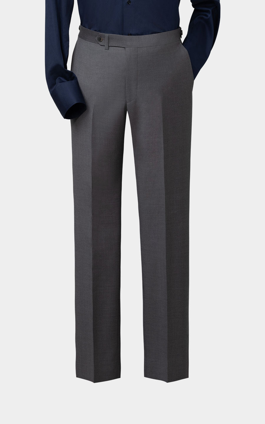 Men's medium grey twill suit custom tailored business