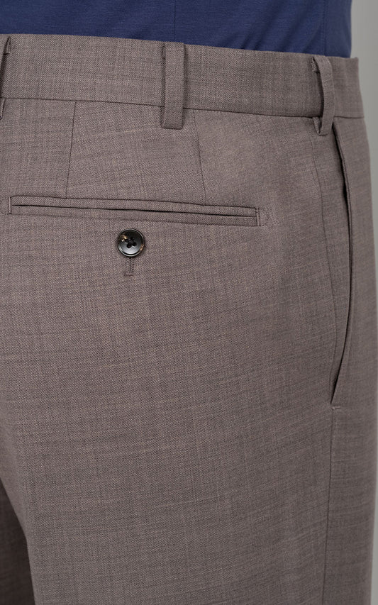 Premium Light Brown Pants Detail - Stretch Suit Fabric