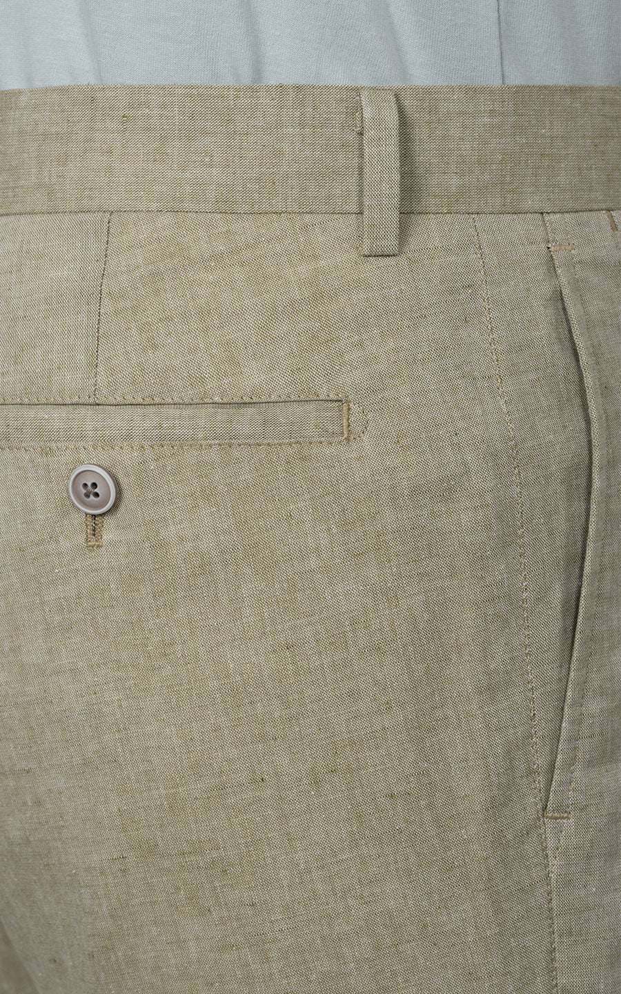 Sea Glass Green Slacks Detail - Premium Herringbone