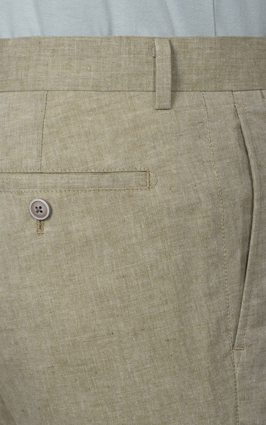 Sea Glass Green Slacks Detail - Premium Herringbone