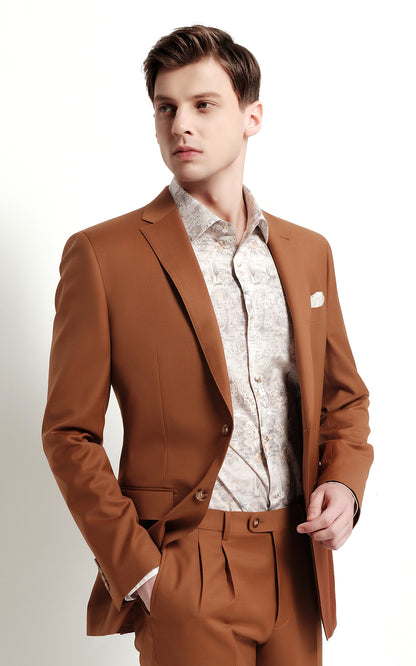 Caramel Tailored Suit Men Business Formal Two Piece Set